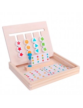 Wooden montessori teaching AIDS four-color games enlightening logical thinking orientation training puzzle early education toys for children A