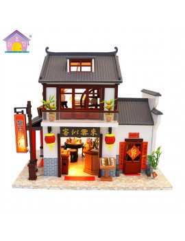 Creative DIY doll house Chinese style 3D birthday gift model M901Z with dust cover